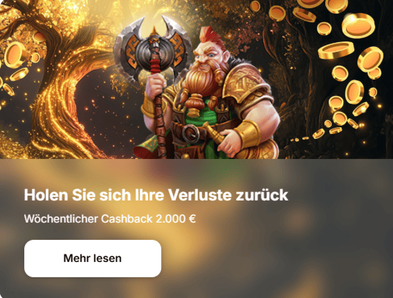Cashback Bonus im HitnSpin Casino – bis zu 2.000 € Rückzahlung pro Woche für aktive Spieler