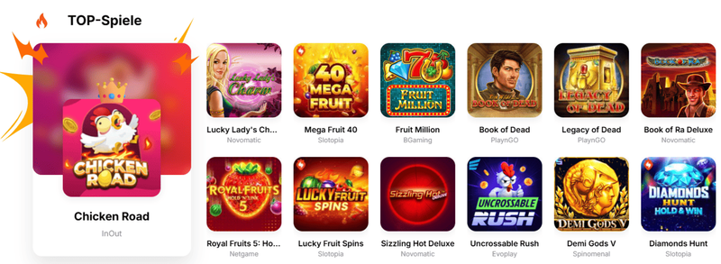 Beliebte Spielautomaten bei HitnSpin Casino – Book of Dead, Chicken Road, Lucky Lady's Charm und mehr